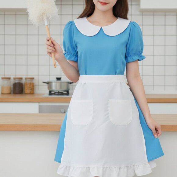 Fun Shack Dresses & Skirts - Fun Shack (M) French Maid in Blue with Apron